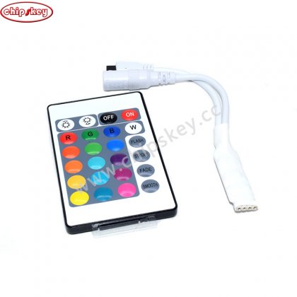 24 Key Mini IR Remote Controller For 3528 5050 RGB LED Strip Light DC 12V