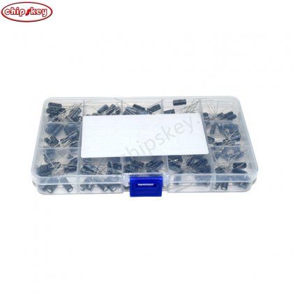 215Pcs 15 Values Kit Electrolytic Capacitor Organization Storage 0.1UF-330UF Capacitors Assortment Box Kit