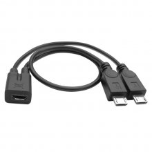 Micro USB Female Splitter naar 2x Micro USB Male