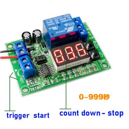 24V 0-999 seconds triggered start/countdown relay module 12V/delayed shutdown module after start