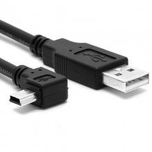 150CM Right elbow mini USB/5Ppin to USB data cable