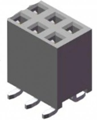 2*3P 2.54MM Double Row SMD Female Socket