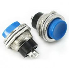 Blue/DS-212 Not-SelfLock Not-Latching button 2-pin 16mm button