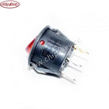 AC 6A / 250 V Red Light on off botão SPST rodada Dot Boat Car Auto Rocker Switch