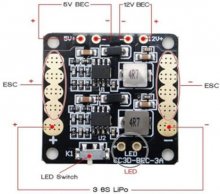 CC3D Naze32 Flight Controller 5V 12V PDB Mini Power Distribution Board For 250 Multicopter