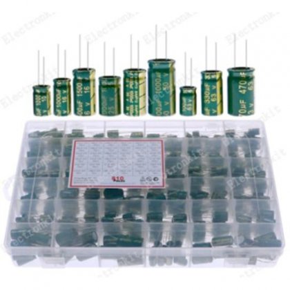 810Pcs 36kind Aluminum Electrolytic Capacitor set 10V-63V 1uF-1500uF Assorted Kit Storage Box High Frequency Low ESR with box