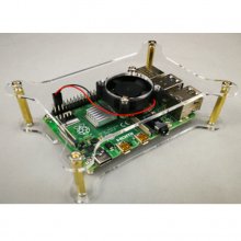 2pcs Platform With Fan Dog Bone For RPI4 (black / transparent / blue / red / orange / green)