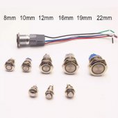 8mm Waterproof Latching Maintained High Round Stainless Steel Metal Push Button Switch Light Shine Car Horn Fix 12V