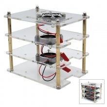 Raspberry Pi 4/3B+/3B/2B Stackable Shell Compatible Fan Multilayer Custom V36 (4 layers)