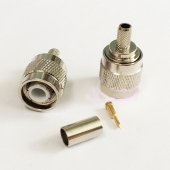 TNC Male Plug RF Coax Connector Crimp RG58,RG142,RG400,LMR195 Straight Nickelplated NEW wholesale