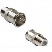F-Type Connector, Threaded F-pin Female to Quick F-pin Male (200-103) , Connects Two Coaxial RG6 Video Cables, Male to Female