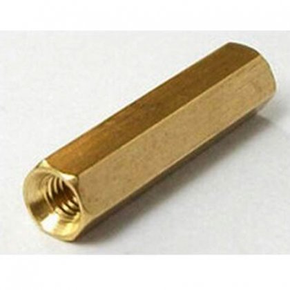 20MM Hexagon Brass Cylinder - Golden
