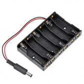 6 x AA Batteries Holder Case w/ Power Plug for Arduino