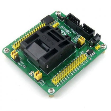 STM32-QFP64 STM32 STM32F (F1 F2 F4) STM32L LQFP64 QFP64 Program Programmer Programming JTAG SWD Port Yamaichi IC Test & Burn-in IC51-0644-807 Socket Board Adapter