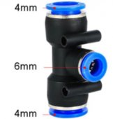 PEG 4-6 Pneumatic Fittings Fitting Plastic T Type 3-way For 4mm 6mm Tee Tube Quick Connector Slip Lock