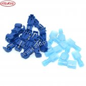 Blue T2 1.5-2.5mm2 Cable / T-Tap Wire Connector Self-Stripping Quick Splice Electrical Wire Terminals Insulated Quick Disconnect Spade Terminal For Soft Wire