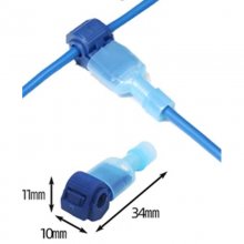 Blue T2 1.5-2.5mm2 Cable / T-Tap Wire Connector Self-Stripping Quick Splice Electrical Wire Terminals Insulated Quick Disconnect Spade Terminal For Soft Wire