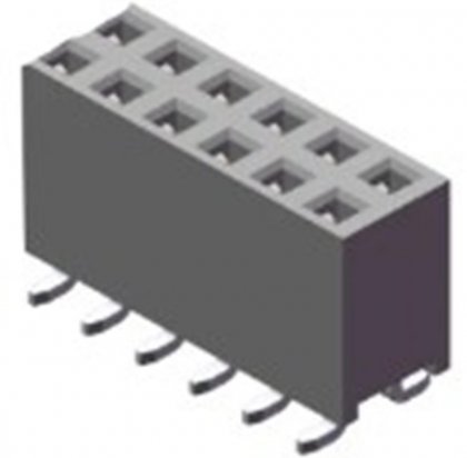 2*6P 2.54MM Double Row SMD Female Socket