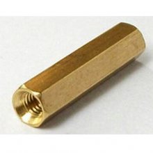 20MM Hexagon Brass Cylinder - Golden