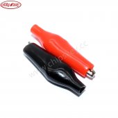 28MM Small crocodile entrainment sheath power clip Red+Black 2pcs/pairs