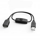50CM Data Sync Super Speed USB 2.0 Extender Cord With ON OFF Switch LED Indicator
