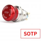 1ON-1OC 22mm 3pins Stop Type , Metal Emergency Stop Button Switch stainless steel waterproof Button