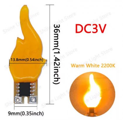 LED 3v 5v Flashing Candle Lights COB LEDs Flame Lights 2200K DC3-5V Birthday Party Decoration Light Bulbs Diode Accessories DIY