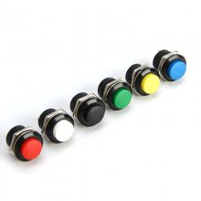 Momentary Push Button Switch 16mm Momentary 6A/125VAC 3A/250VAC Round Switches R13-507 BLACK RED GREEN WHITE BLUE YELLOW
