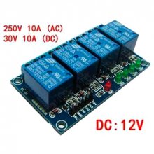 4 Channels 12V High Level Relay Shield With LED