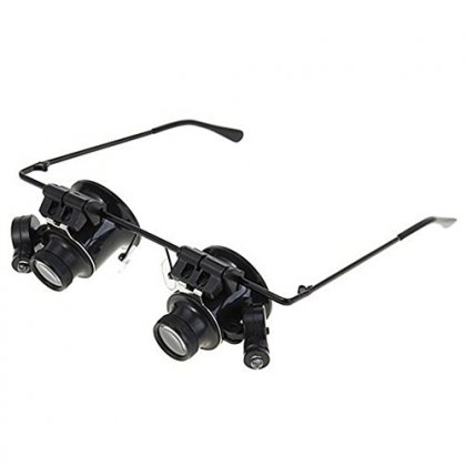 Watch Repair Magnifier Loupe 20X Glasses With LED Light