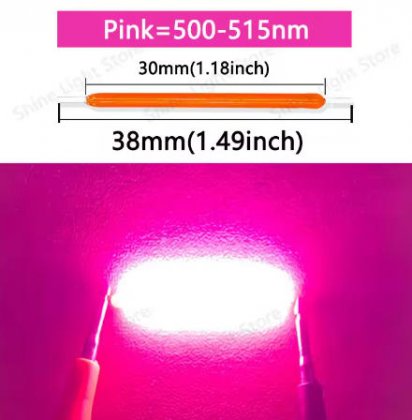 Pink LED Filament 3V 38mm LED COB