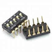 4 Position Black Straight Narrow Body 2.54MM DIP Code Switch