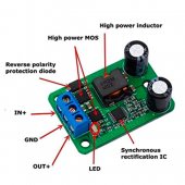 DC-DC Step-down Module 24v/12V Turn 5V/5A Power Supply IN (9-35V) Alternative 055L Super LM2596S