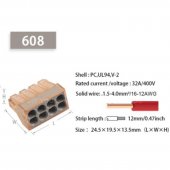 ZY608 Quick Wire Connectors Push in cable wiring cable