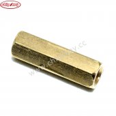 15MM Hexagon Brass Cylinder - Golden