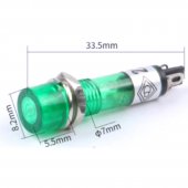 8mm plastic indicator light 110V Green