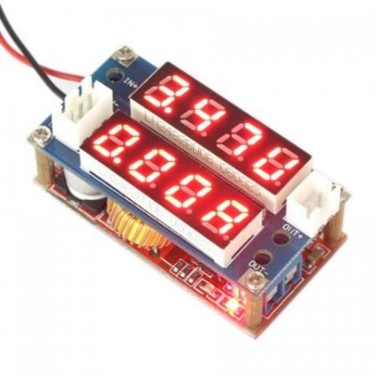 DC-DC Converter Buck Regulator 5V-30V to 0.8-29V Constant Current/Voltage Power Supply Module 5A, LED Ammeter Voltmeter Display