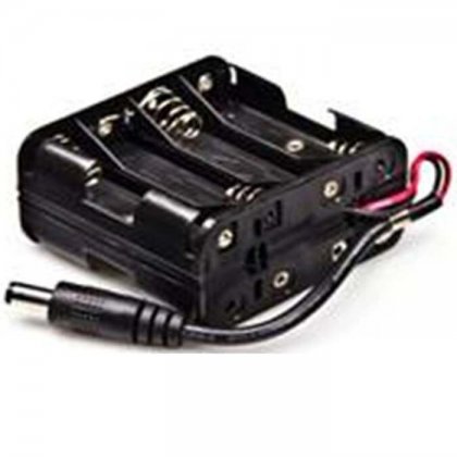 12v AA battery pack with power jack clip