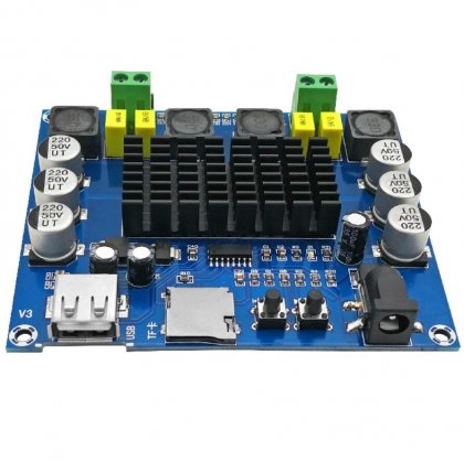 XH-M565 12V TO 24V 50W dual-channel high-power digital power amplifier board integrated USB and TF card