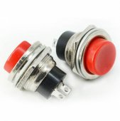 Red/DS-212 Not-SelfLock Not-Latching button 2-pin 16mm button