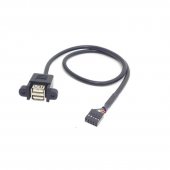 9-pin 2.54mm to dual USB 2.0 port to internal thread baffle extension line