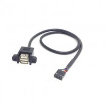 9-pin 2.54mm to dual USB 2.0 port to internal thread baffle extension line
