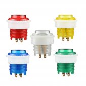 24mm LED 5V Illuminated Push Button 4PIN White/Blue/Red/Green/Yellow