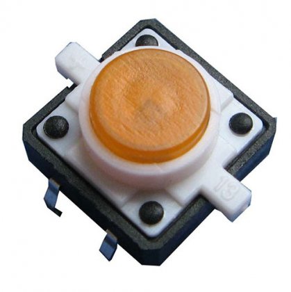 Orange LED 12V 12x12dip Illuminated Tactile switch with transparent button