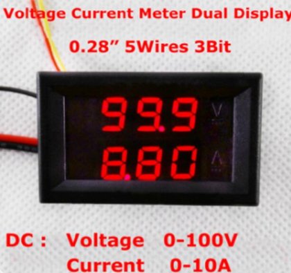 0.28Digital Ammeter Voltmeter DC0-100V/10A dual LED Display