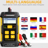 KONNWEI KW510 Car Battery Tester Full Automatic 12V Pulse Repair 5A Battery Chargers Cranking AGM Gel Car Repair Tool PK BM550