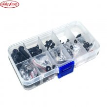150Pcs M2 M2.5 M3 M4 M5 Nylon Hex Screw Bolt Nut Standoff Spacer Assortment Kit Black washer Plastic Nut
