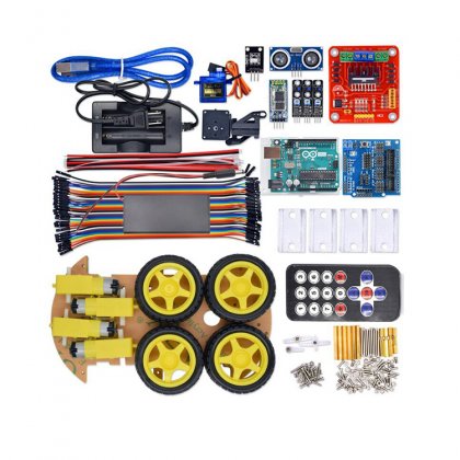 ArduinoUNO R3 Bluetooth multi-function smart car / line patrol obstacle avoidance remote control robot kit/With Paper Box