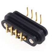 Bend 1 Pair Magnetic Connector Spring Pogo Pin 4 Position Pitch 2.5 MM Board Mount Male Female