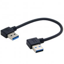 CY USB 3.0 Type A Male 90 Degree Left Angled to USB 3.0 A Type Right Angled Extension Cable